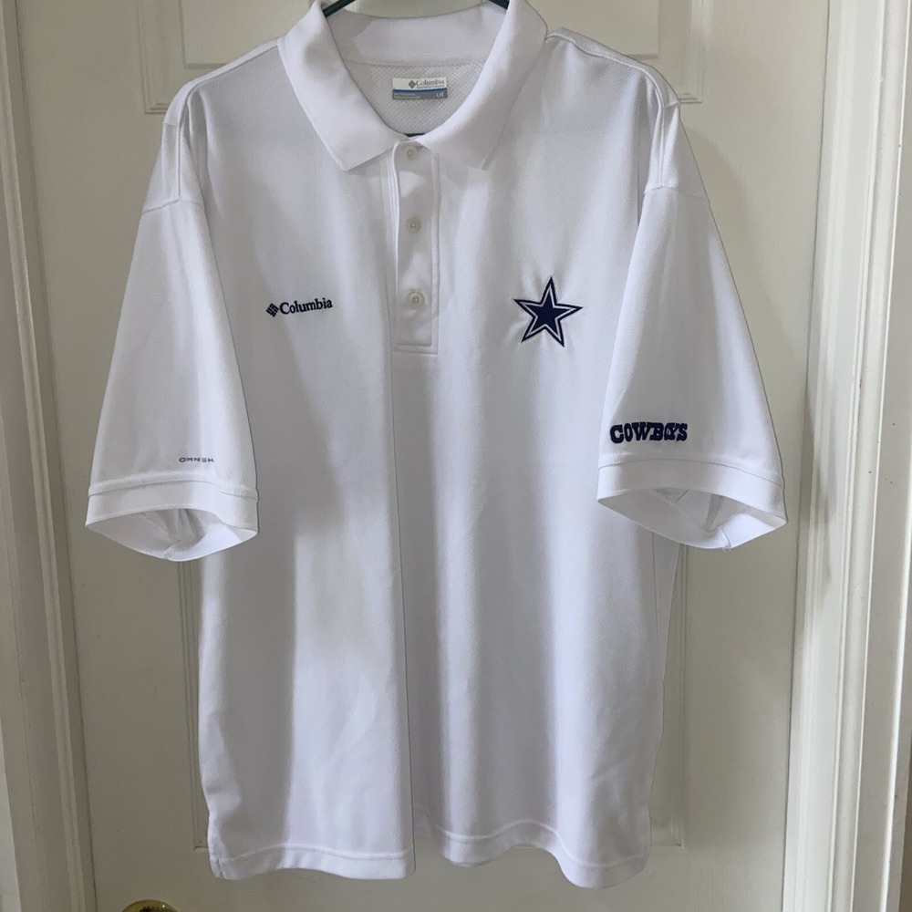Dallas  Cowboys button up/ Breathable Colombia short sleeve L Poly Shirt.